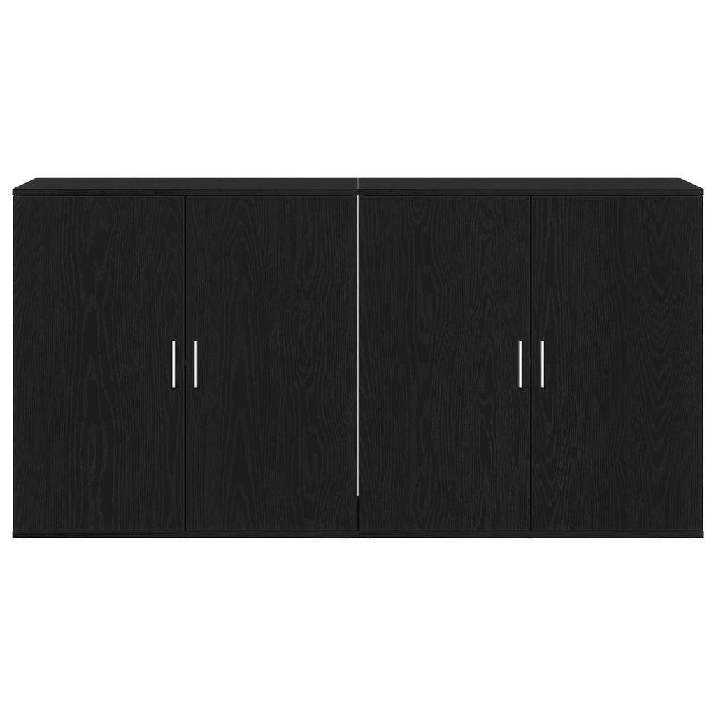Aparador 2 pcs Roble Negro 79 x 38 x 80 cm Madera de ingeniería