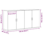 Aparador 2 pcs Roble Negro 79 x 38 x 80 cm Madera de ingeniería