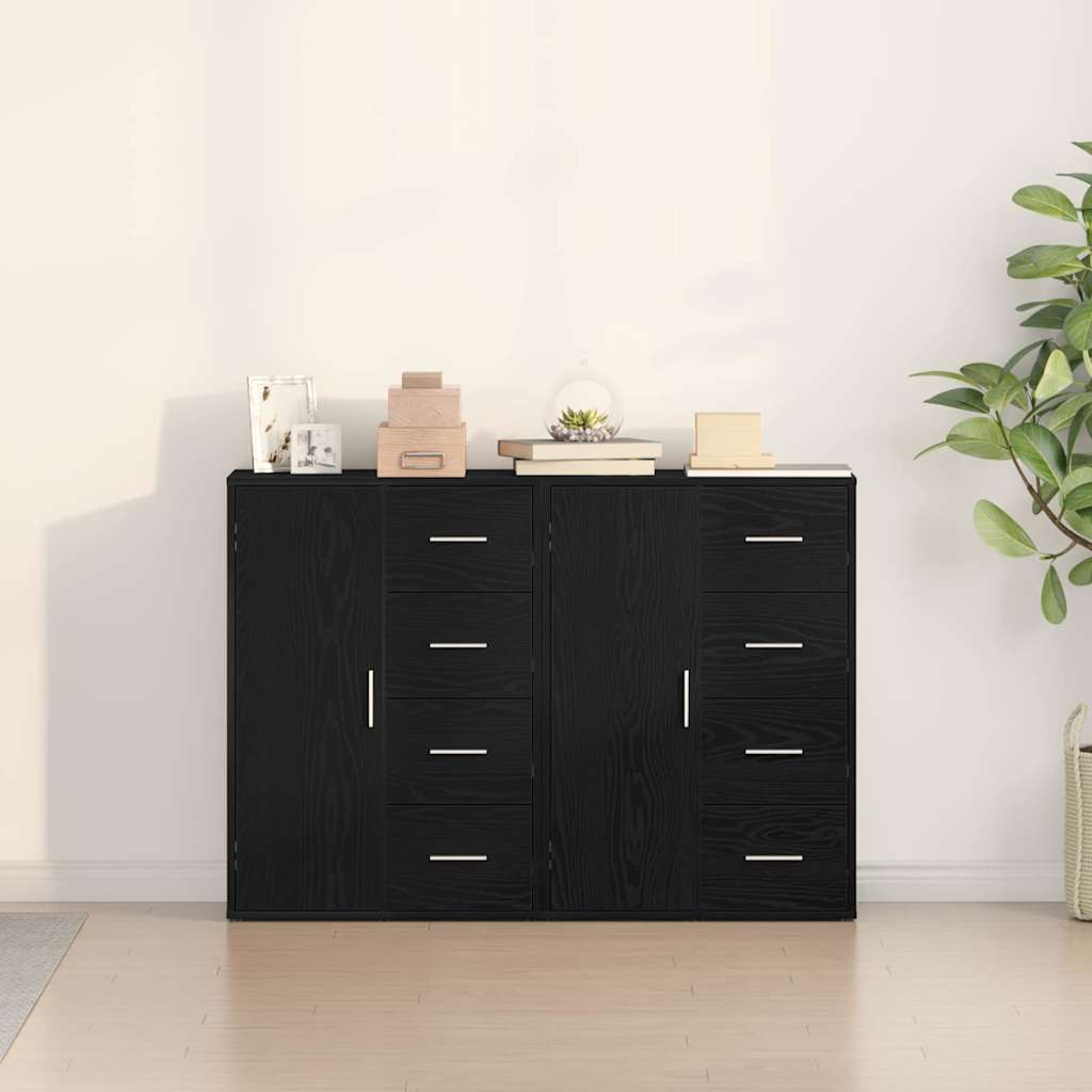 Aparador 2 pcs Roble Negro 60 x 31 x 84 cm Madera de ingeniería