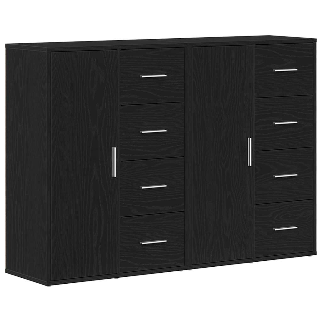 Aparador 2 pcs Roble Negro 60 x 31 x 84 cm Madera de ingeniería