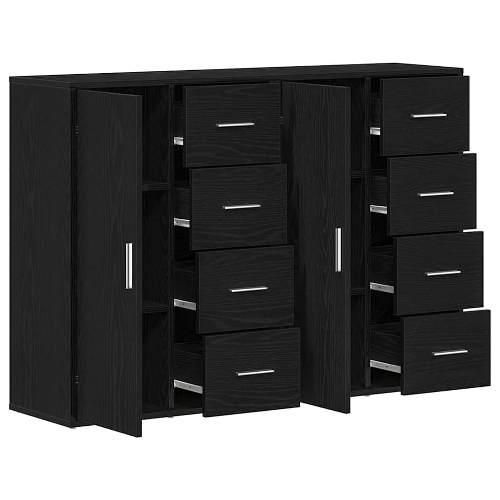 Aparador 2 pcs Roble Negro 60 x 31 x 84 cm Madera de ingeniería