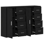 Aparador 2 pcs Roble Negro 60 x 31 x 84 cm Madera de ingeniería
