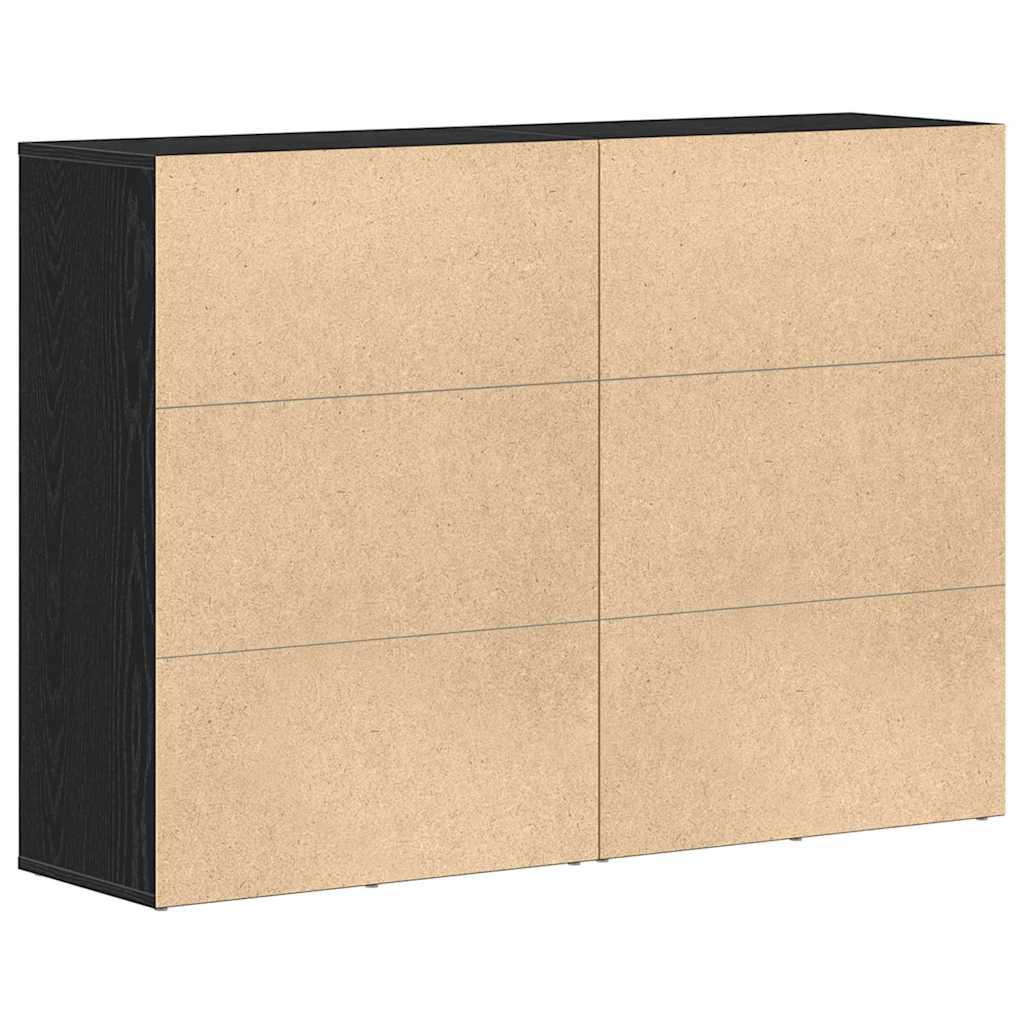 Aparador 2 pcs Roble Negro 60 x 31 x 84 cm Madera de ingeniería