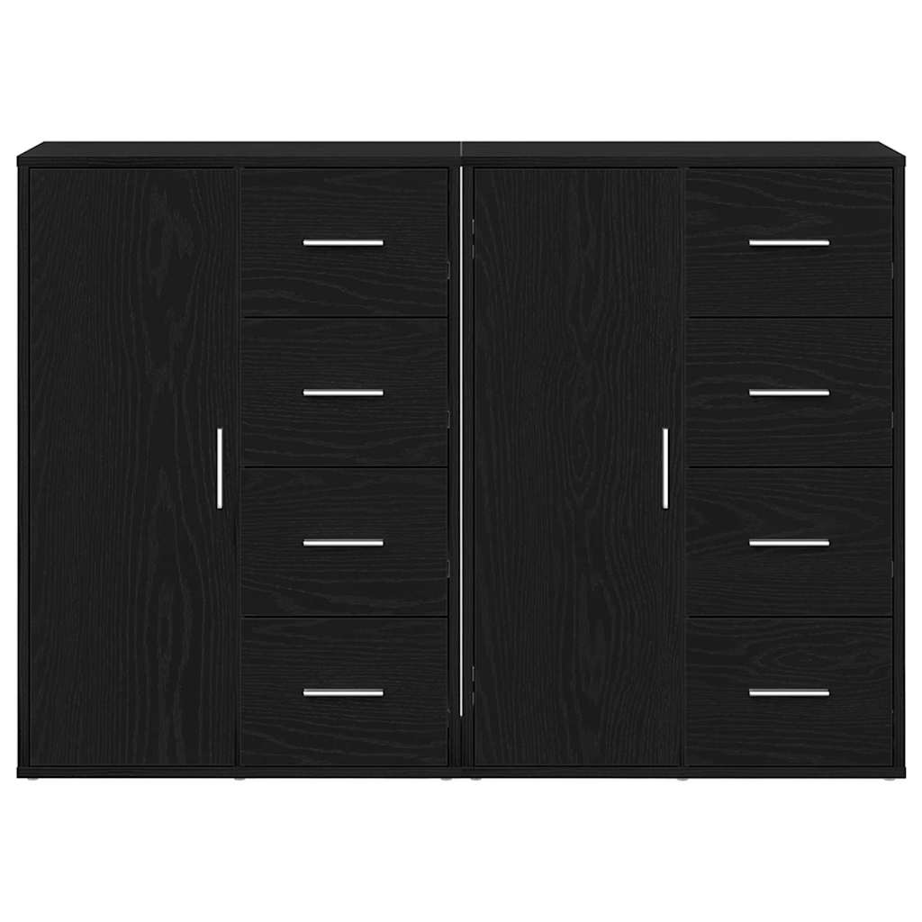 Aparador 2 pcs Roble Negro 60 x 31 x 84 cm Madera de ingeniería