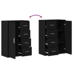 Aparador 2 pcs Roble Negro 60 x 31 x 84 cm Madera de ingeniería