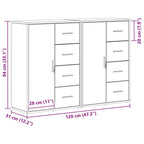 Aparador 2 pcs Roble Negro 60 x 31 x 84 cm Madera de ingeniería