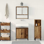 Juego de muebles de baño 2 pcs Marrón Madera contrachapada