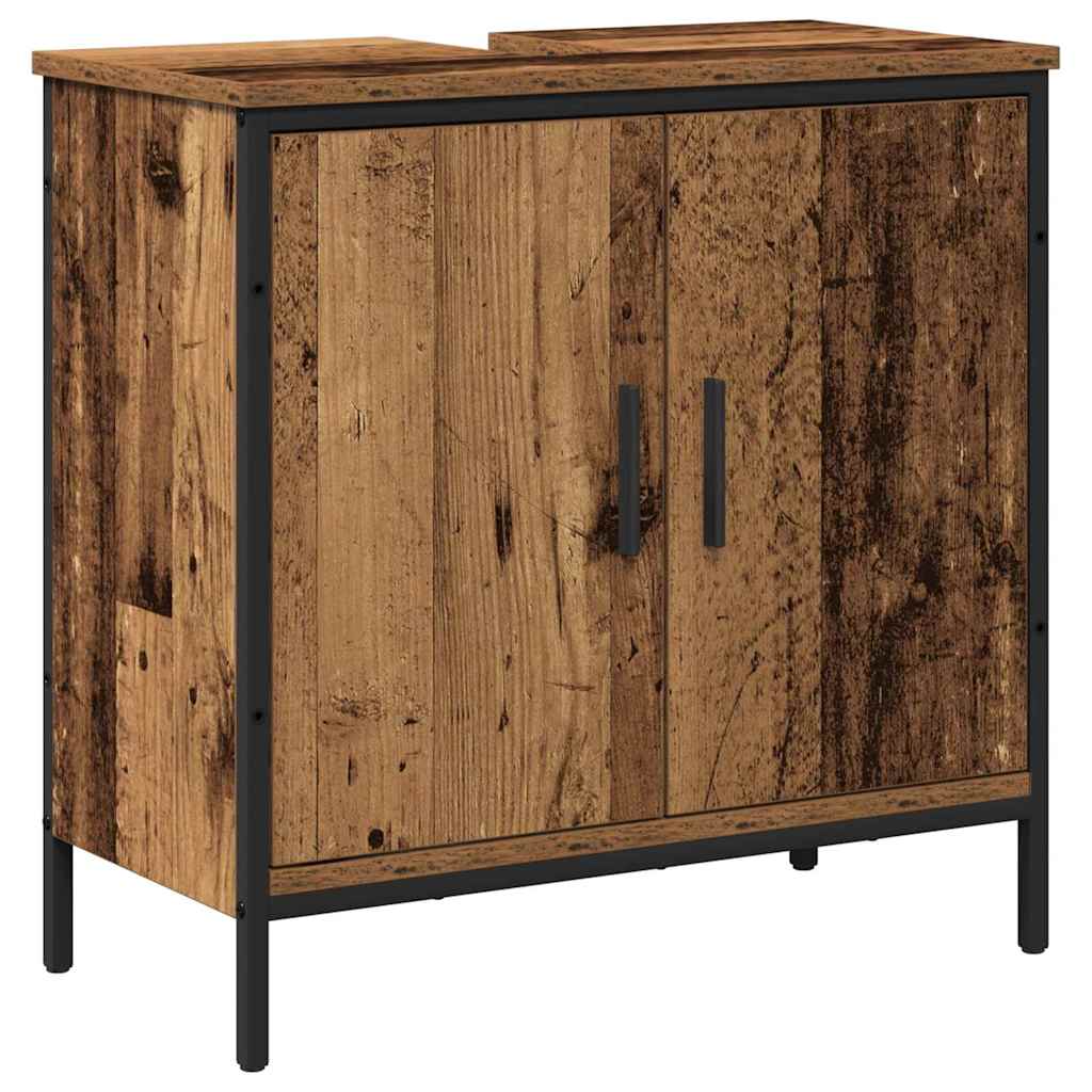 Juego de muebles de baño 2 pcs Marrón Madera contrachapada