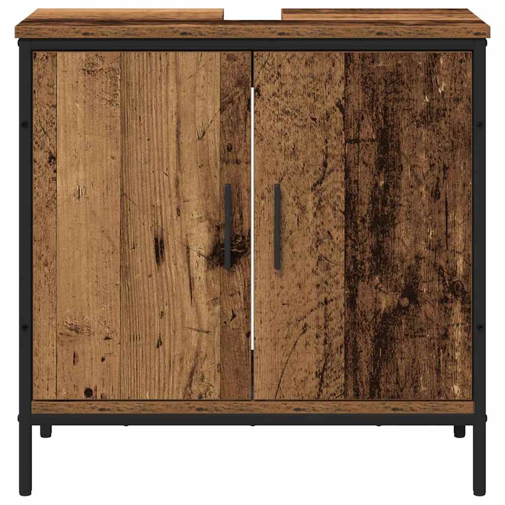 Juego de muebles de baño 2 pcs Marrón Madera contrachapada
