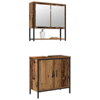 Juego de muebles de baño 2 pcs Marrón Madera contrachapada
