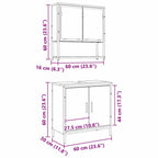 Juego de muebles de baño 2 pcs Marrón Madera contrachapada