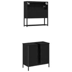 Juego de muebles de baño 2 pcs Negro Madera contrachapada