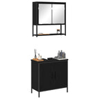 Juego de muebles de baño 2 pcs Negro Madera contrachapada