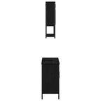 Juego de muebles de baño 2 pcs Negro Madera contrachapada