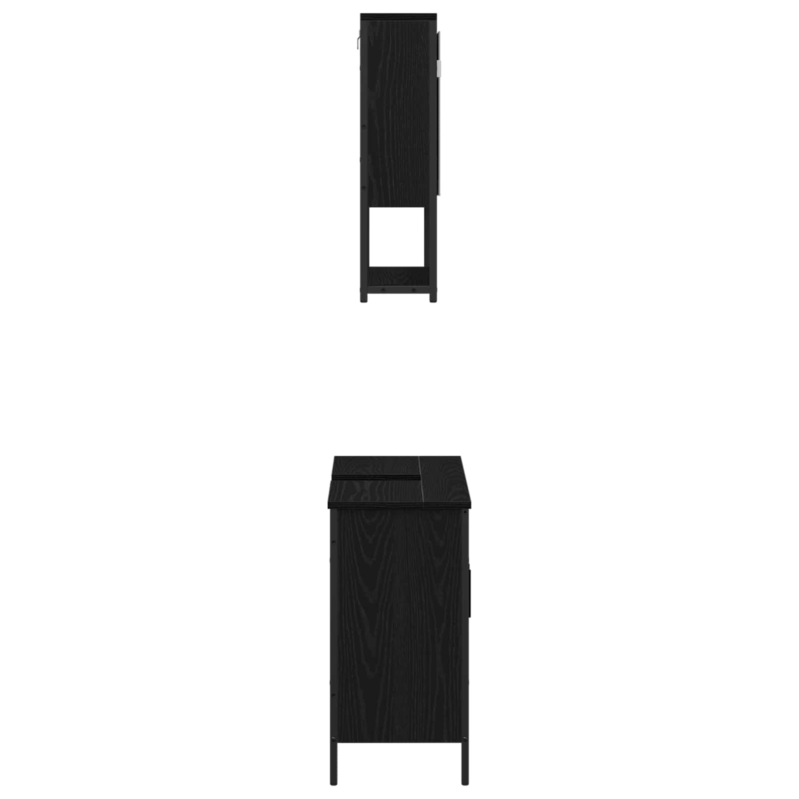 Juego de muebles de baño 2 pcs Negro Madera contrachapada