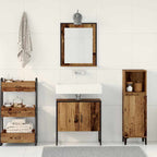 Juego de muebles de baño 2 pcs Marrón Madera contrachapada
