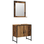 Juego de muebles de baño 2 pcs Marrón Madera contrachapada