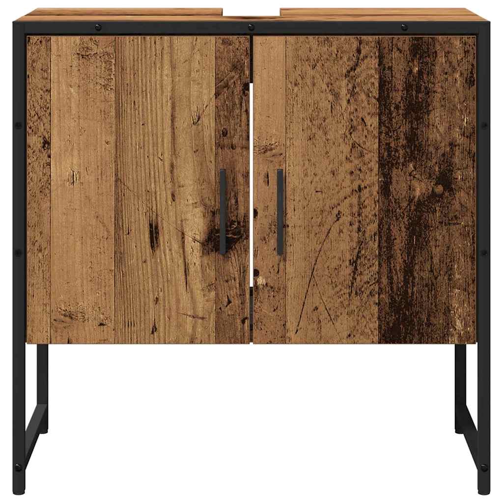Juego de muebles de baño 2 pcs Marrón Madera contrachapada