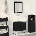 Juego de muebles de baño 2 pcs Negro Madera contrachapada