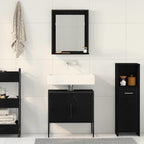 Juego de muebles de baño 2 pcs Negro Madera contrachapada