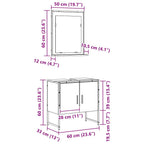 Juego de muebles de baño 2 pcs Negro Madera contrachapada