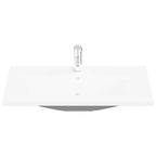 Juego de muebles de baño 3 pcs Roble Negro Madera de ingeniería