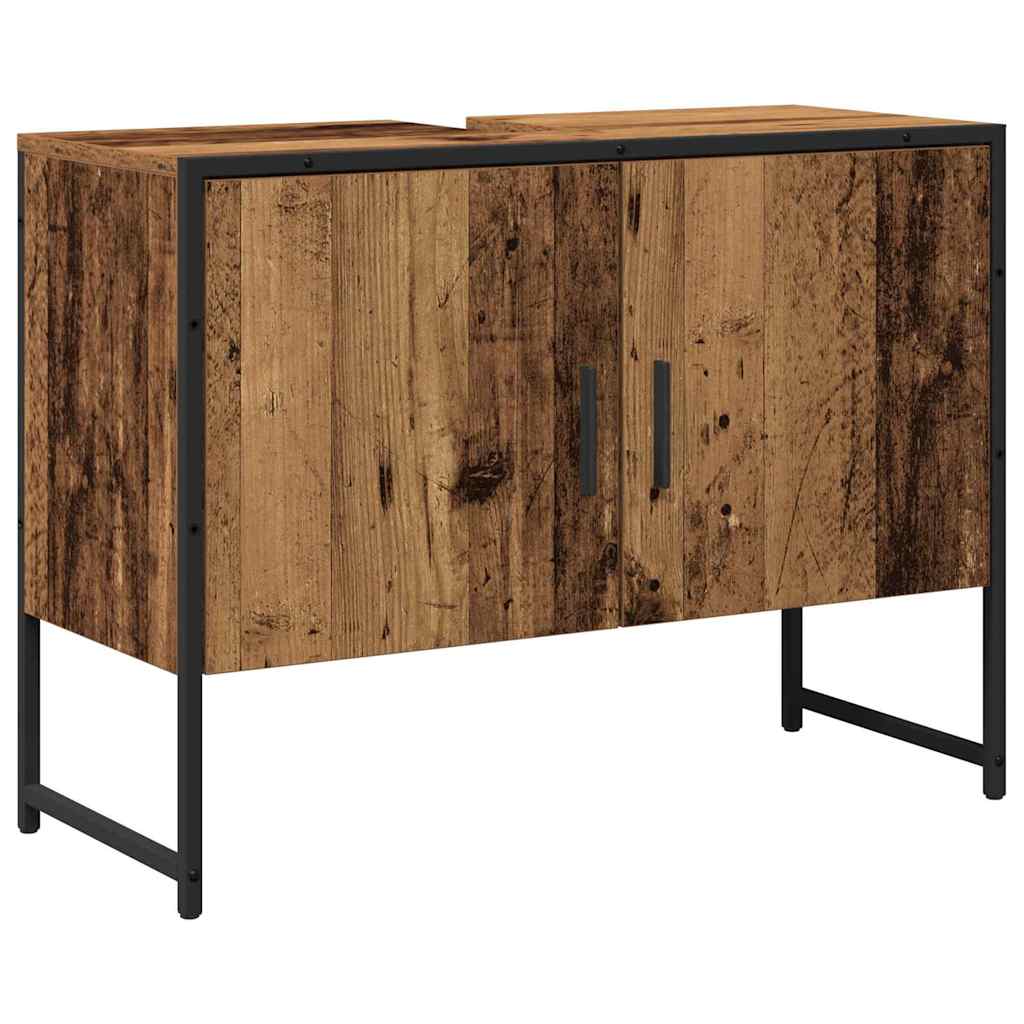 Juego de muebles de baño 2 pcs Marrón Madera contrachapada