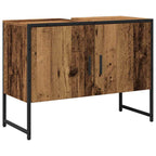 Juego de muebles de baño 2 pcs Marrón Madera contrachapada