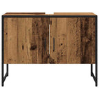 Juego de muebles de baño 2 pcs Marrón Madera contrachapada