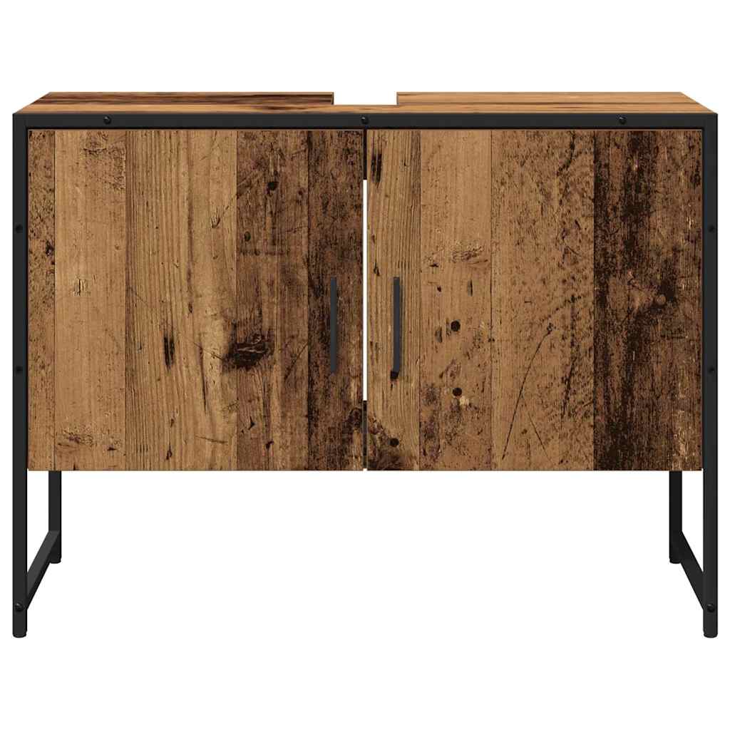Juego de muebles de baño 2 pcs Marrón Madera contrachapada
