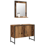 Juego de muebles de baño 2 pcs Marrón Madera contrachapada