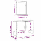 Juego de muebles de baño 2 pcs Marrón Madera contrachapada