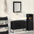 Juego de muebles de baño 2 pcs Negro Madera contrachapada