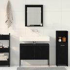 Juego de muebles de baño 2 pcs Negro Madera contrachapada