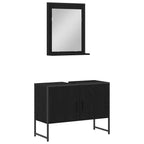 Juego de muebles de baño 2 pcs Negro Madera contrachapada