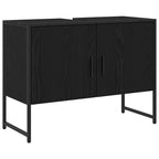 Juego de muebles de baño 2 pcs Negro Madera contrachapada
