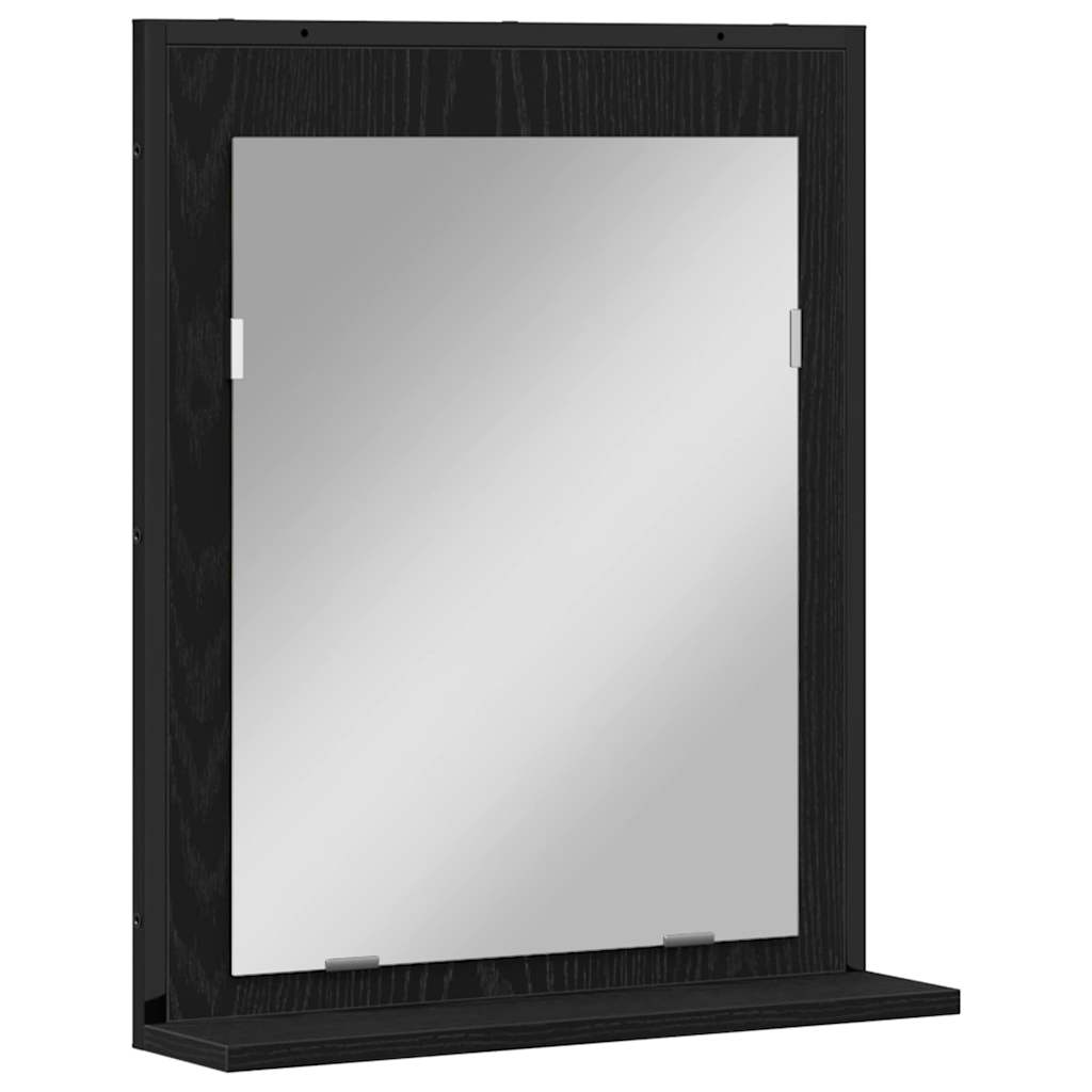 Juego de muebles de baño 2 pcs Negro Madera contrachapada