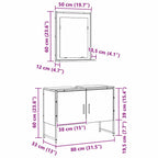 Juego de muebles de baño 2 pcs Negro Madera contrachapada