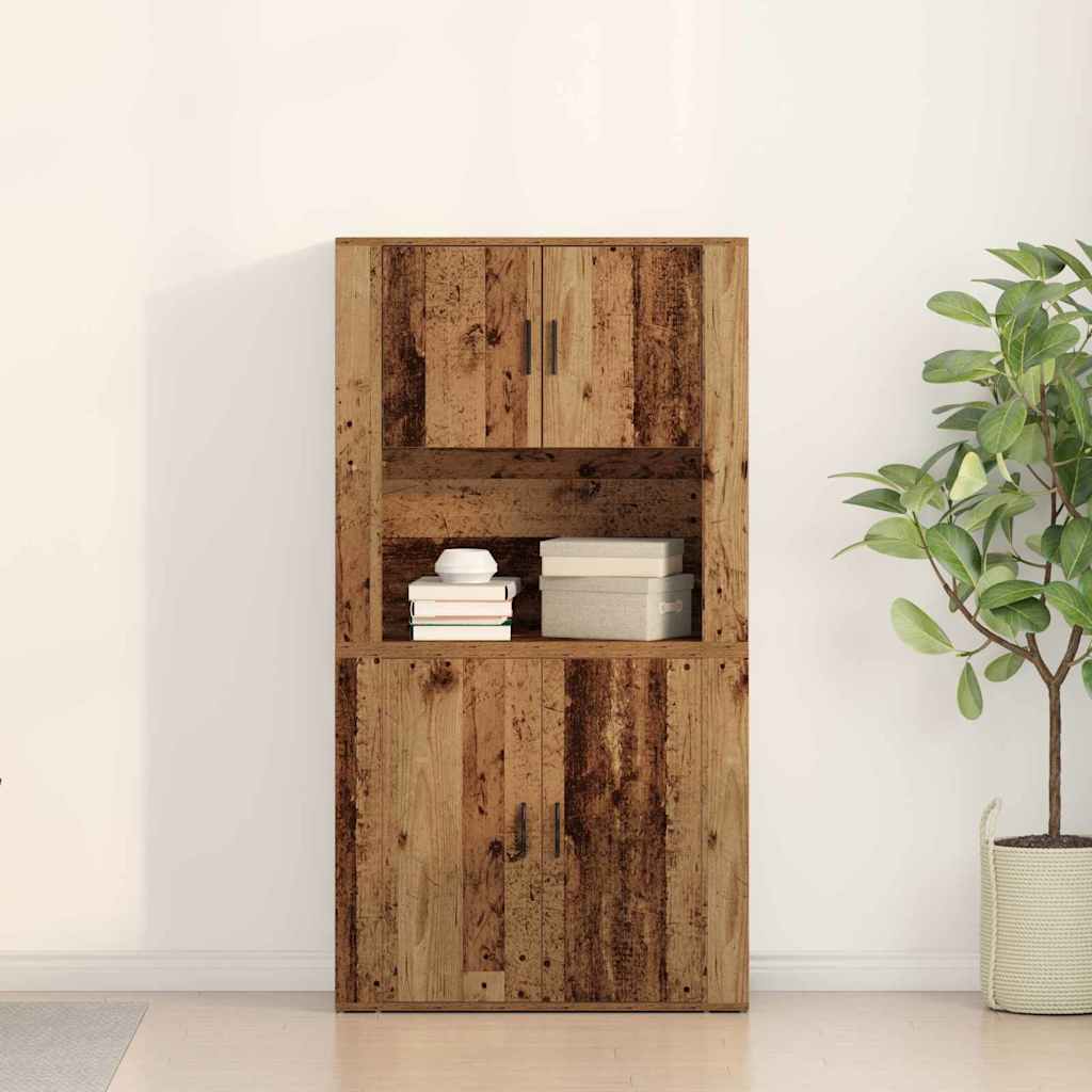 Aparador alto Madera vieja 80 x 33 x 150 cm