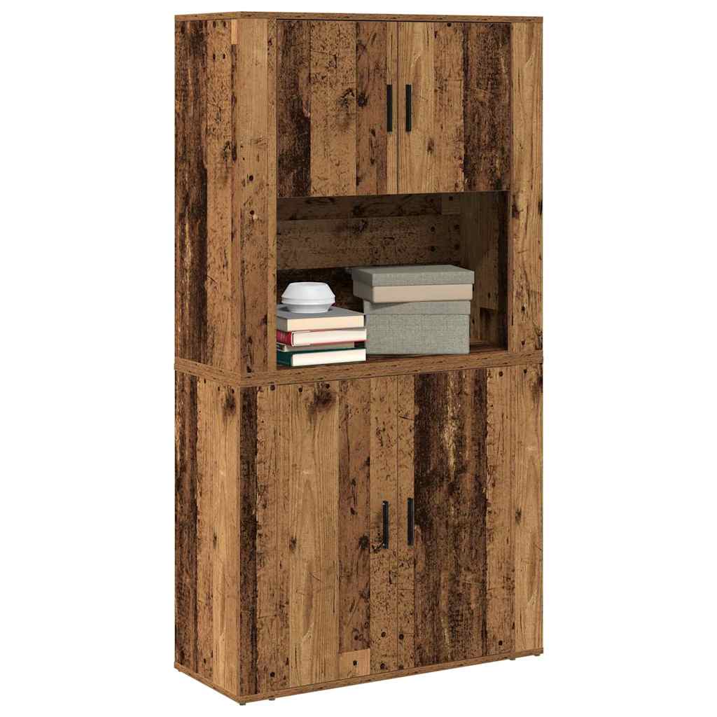 Aparador alto Madera vieja 80 x 33 x 150 cm