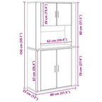 Aparador alto Madera vieja 80 x 33 x 150 cm
