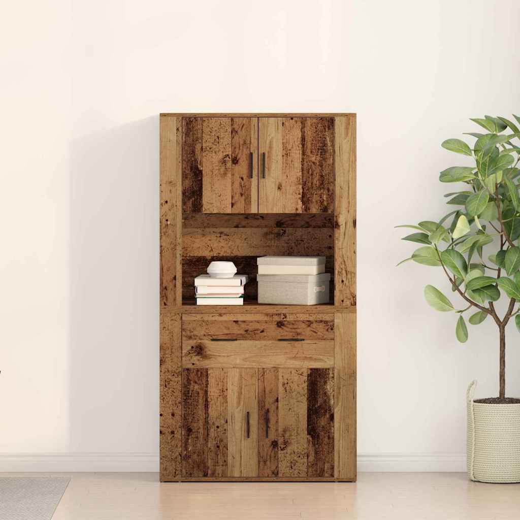 Highboard Madera vieja 80 x 33 x 150 cm Madera contrachapada