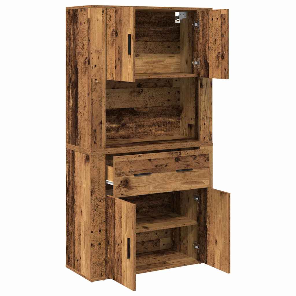 Highboard Madera vieja 80 x 33 x 150 cm Madera contrachapada