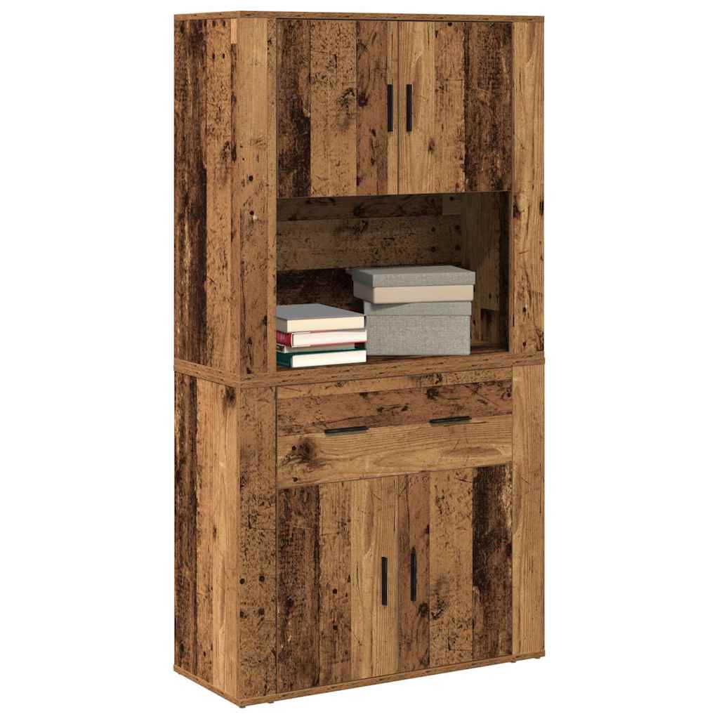 Highboard Madera vieja 80 x 33 x 150 cm Madera contrachapada