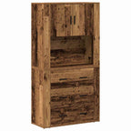 Aparador alto con cajón Madera vieja 80 x 33 x 150 cm