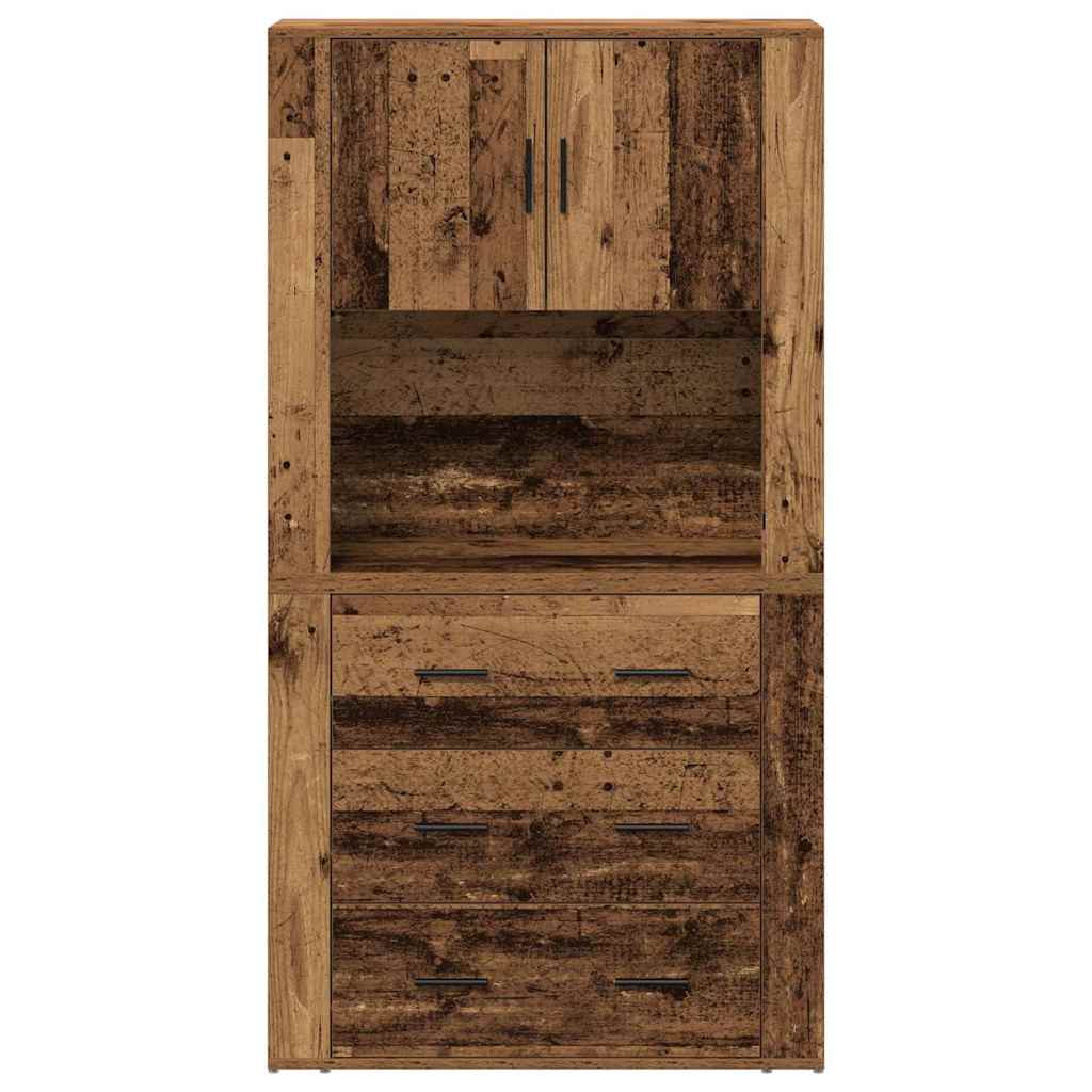 Aparador alto con cajón Madera vieja 80 x 33 x 150 cm