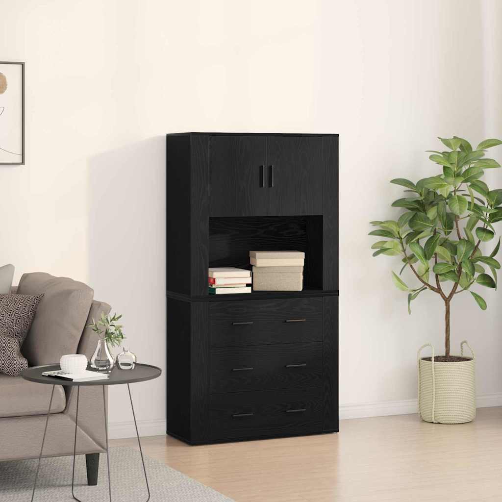 Aparador alto con cajón Madera vieja 80 x 33 x 150 cm