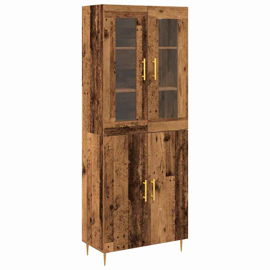 Aparador alto 2 pcs Madera vieja Madera de ingeniería