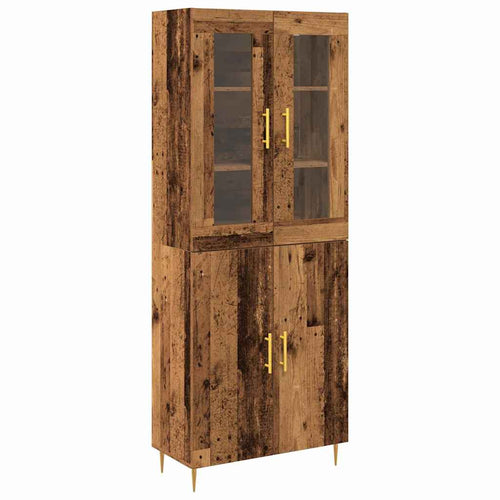 Aparador alto 2 pcs Madera vieja Madera de ingeniería