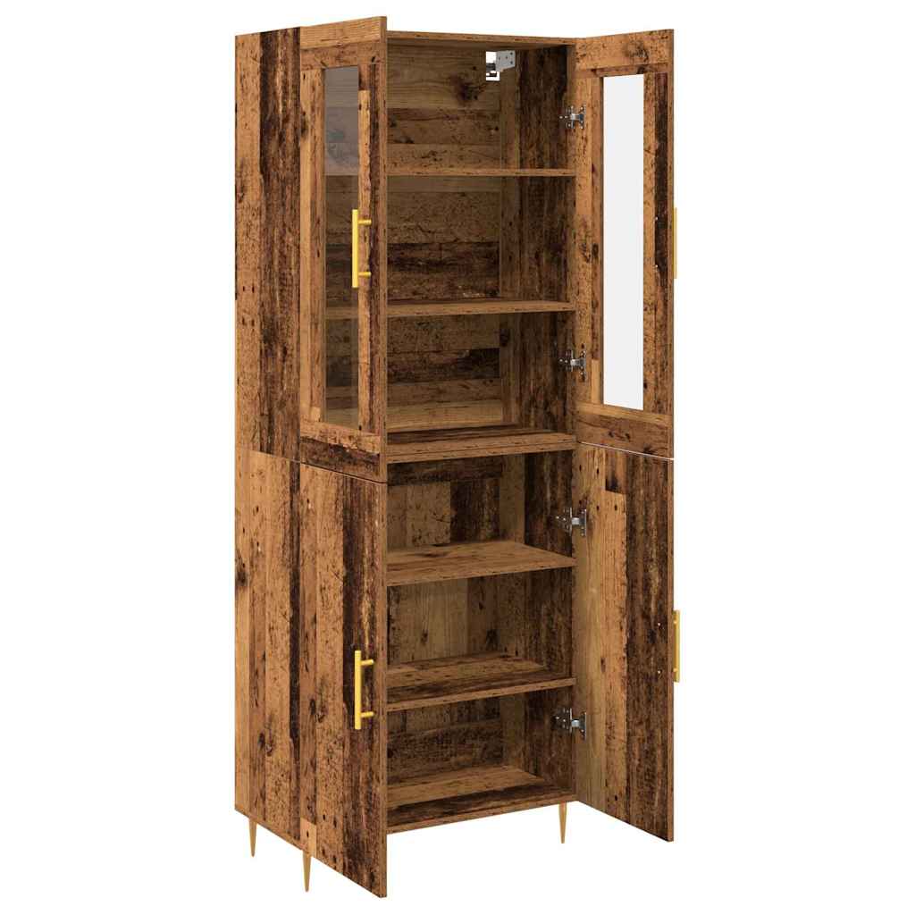 Aparador alto 2 pcs Madera vieja Madera de ingeniería